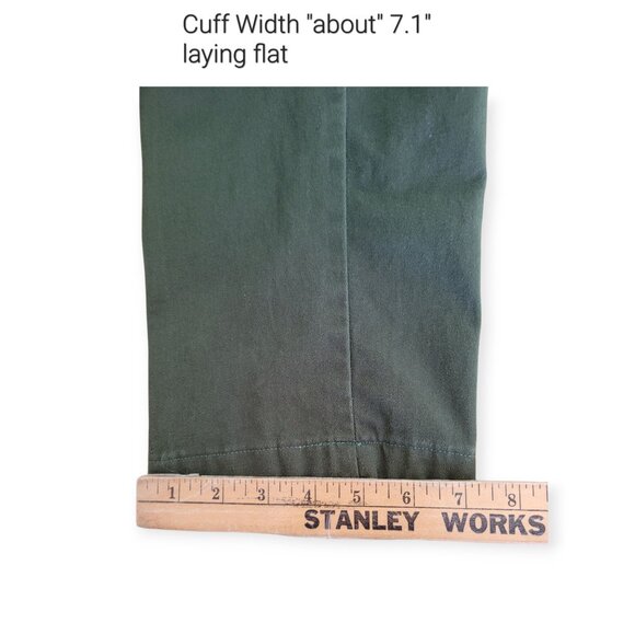 Vintage GAP 90s Olive Green Cropped Cotton Trousers High Rise Size 26 - Picture 11 of 14